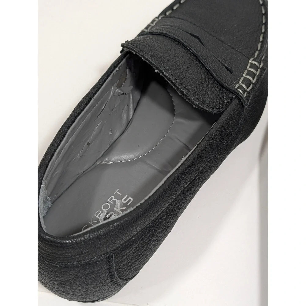 Rockport Works RK600 Penny Loafer 6.5M Black Leather Slip Resistant Safety Shoe